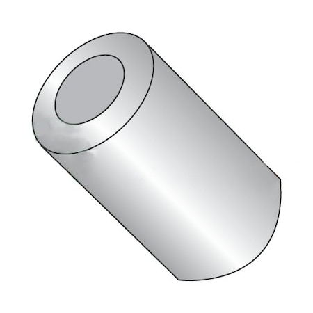 Newport Fasteners Round Spacer, #4 Screw Size, Plain Aluminum, 3/16 in Overall Lg, 0.114 in Inside Dia, 1000 PK 279891